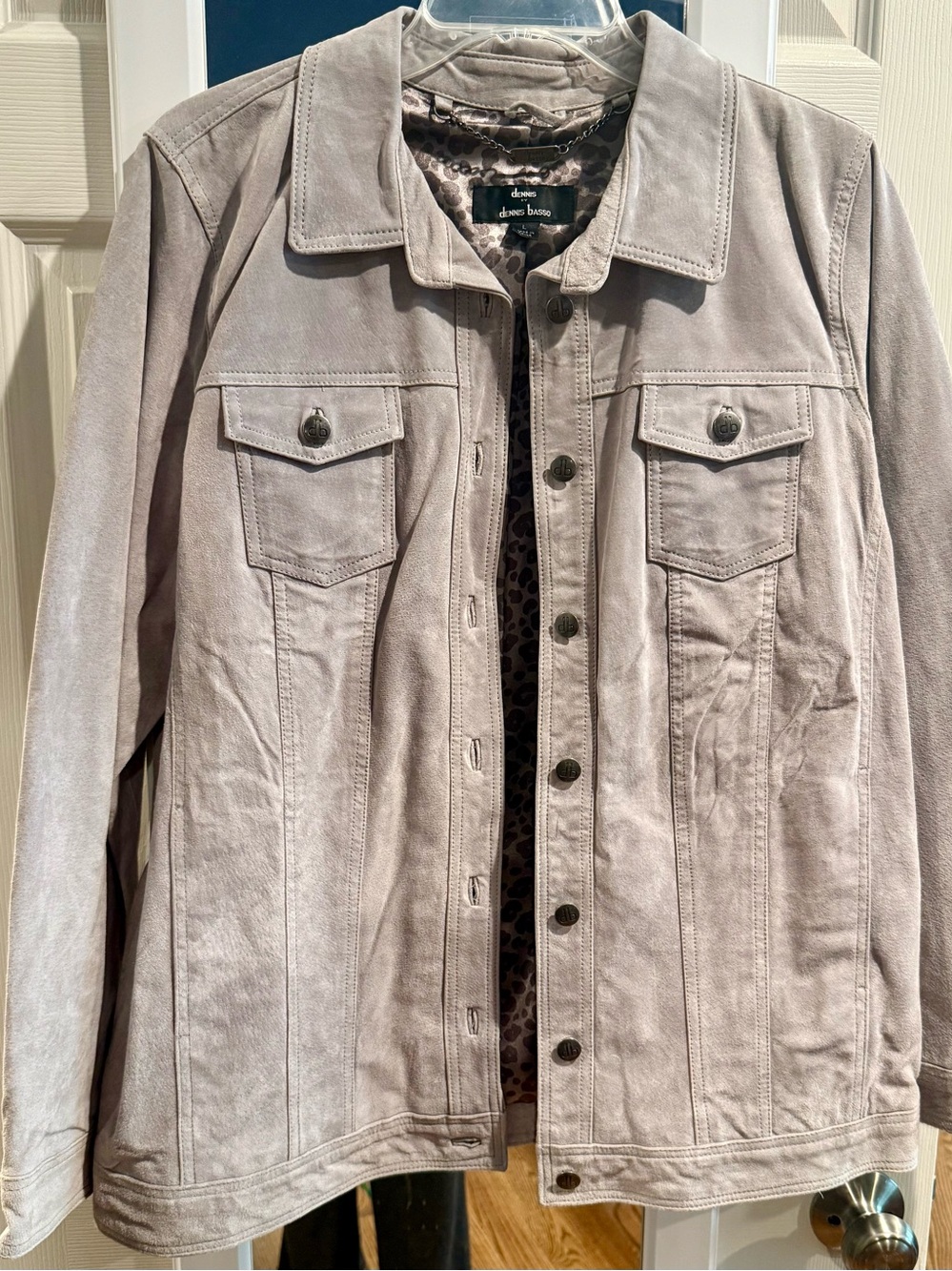 Dennis Basso Suede Trucker Jacket